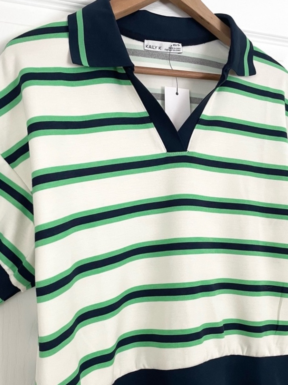 NWT Kaily K Striped Polo Shirt Size XS - Picture 3 of 5